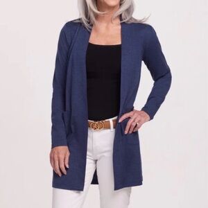 WOOLX Paisley Cardigan Twilight Storm (Blue) Size Medium New With Tags